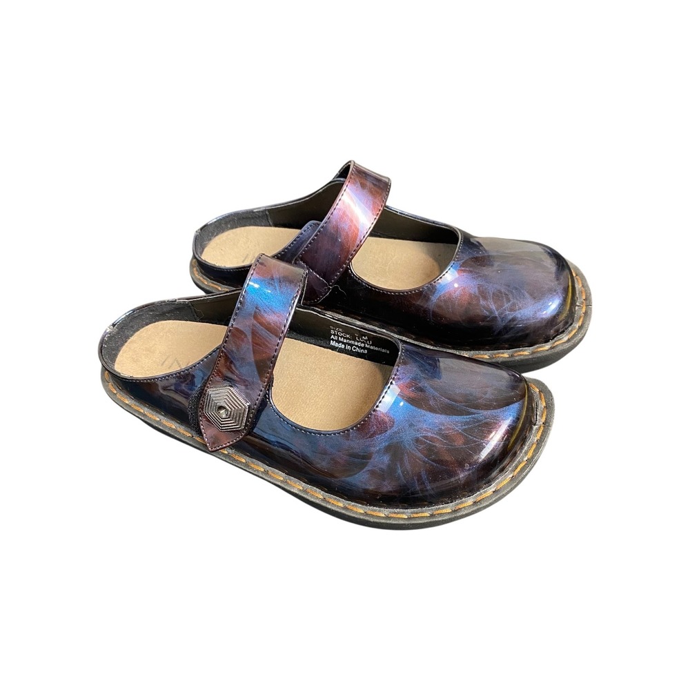 INGARO Slip On Mary Jane Clogs Shoes Women's Size 6 M Iridescent‎ Patent